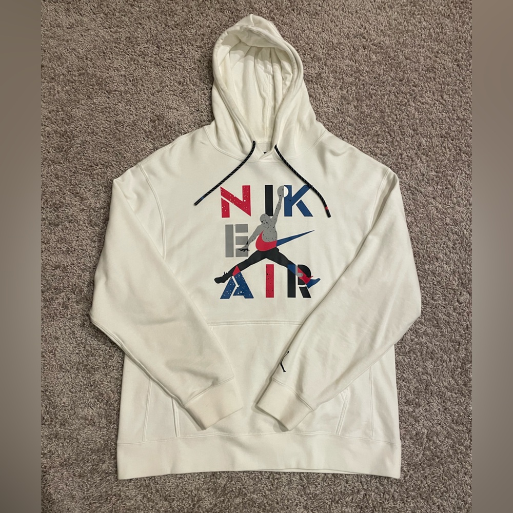 Nike air Jordan Men's White Graphic Hoodie size Large